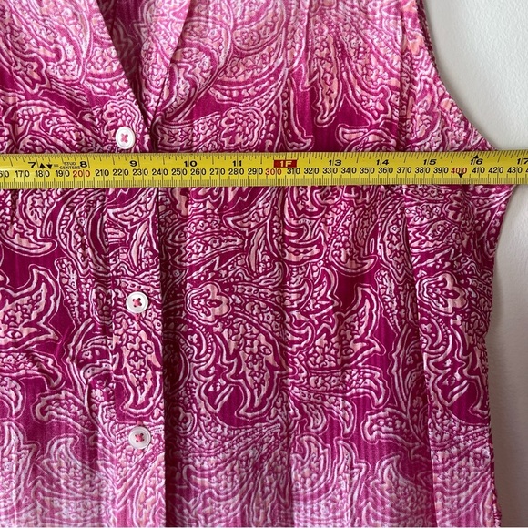Kim Rogers Pink Paisley Sleeveless Blouse women’s Size Small Ombré 100% cotton - Picture 9 of 9